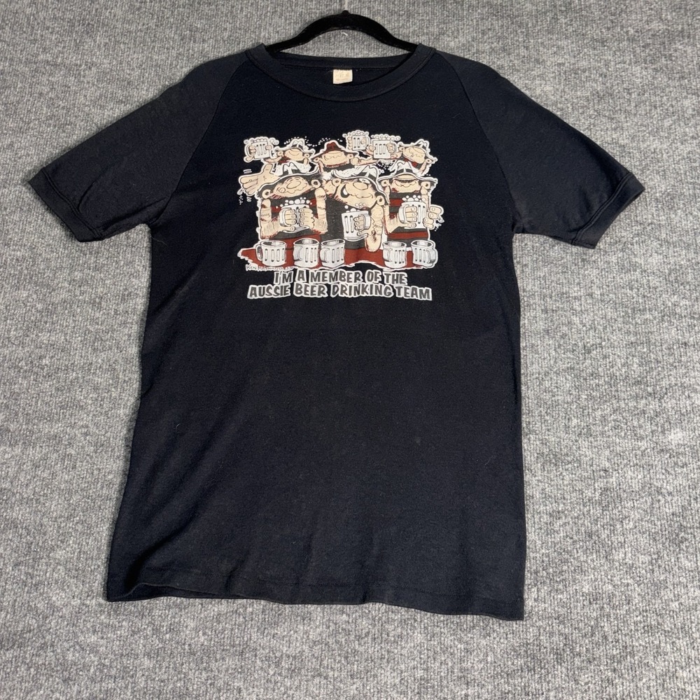 Vintage 1976 Ken Maynard Aussie Beer Drinking Team Shirt Australia Mens Small